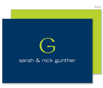 Simply Navy and Green Initial Enclosure Cards